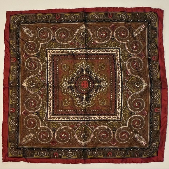 Ornate Patterned Silk Scarf - Picture 1 of 5